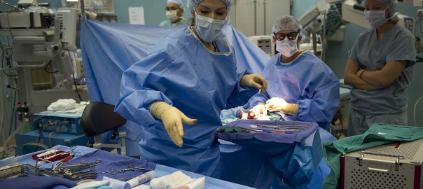 surgeons doing skin cancer surgery